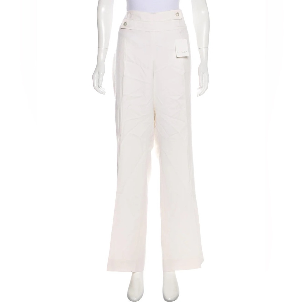 Escada crisp white wool pants